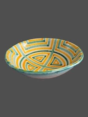 Antique Majolica Hand-Painted INDUSTRIA CERAMICA SALERNITANA Large Bowl